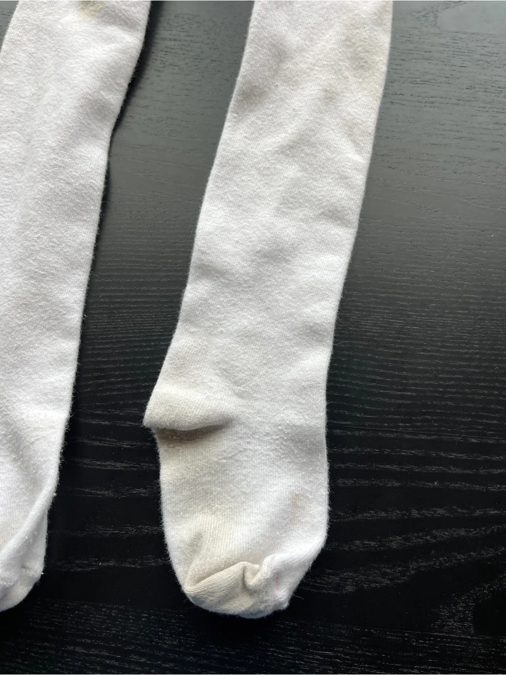 Girls White Knit Tights Size 7-10 Full Length Stretchy Stockings